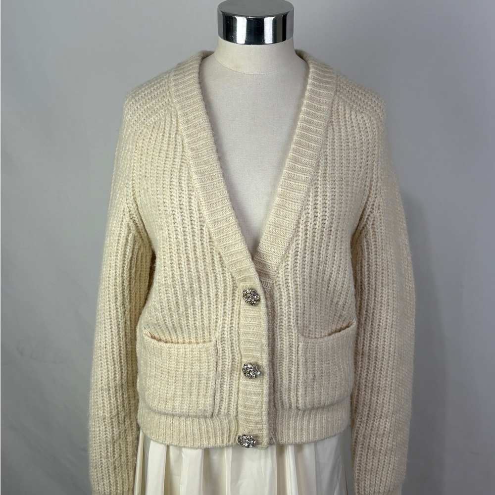BCBGMaxAzria Cream Button-Up Cardigan